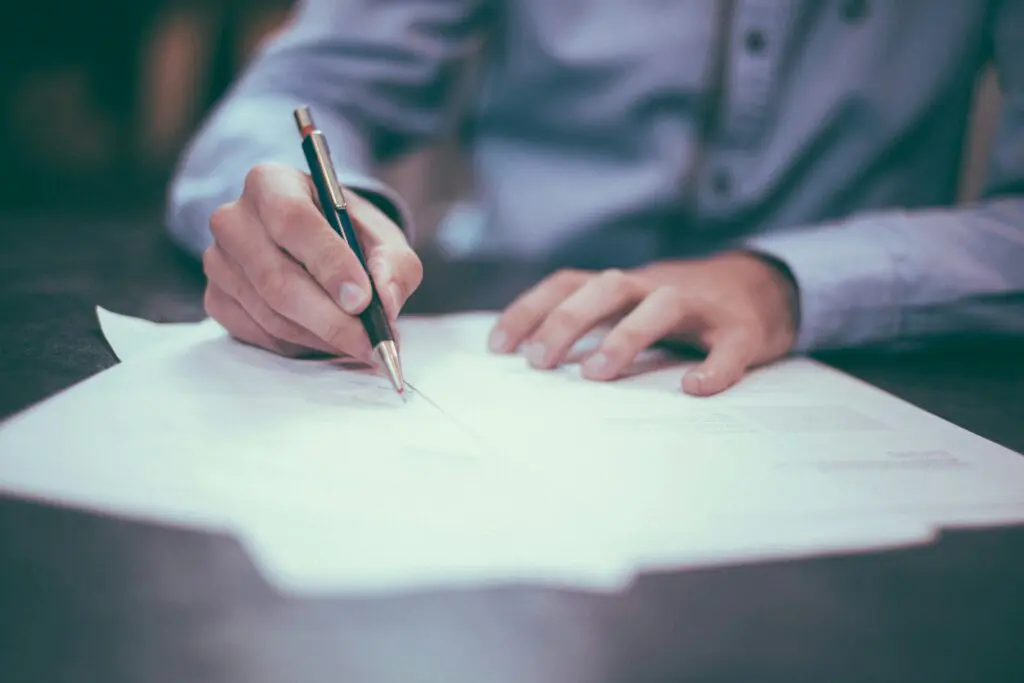 a man doing paperwork