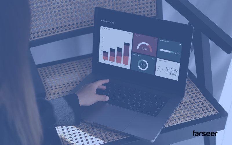 Picutre showing finance report automation on laptop