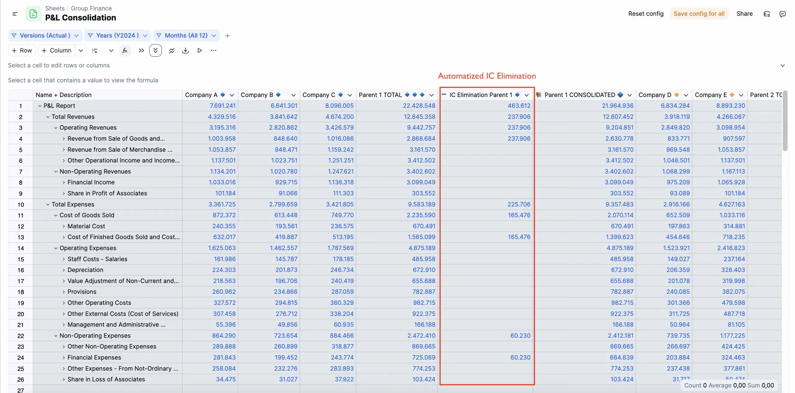 one of steps in consolidation entires