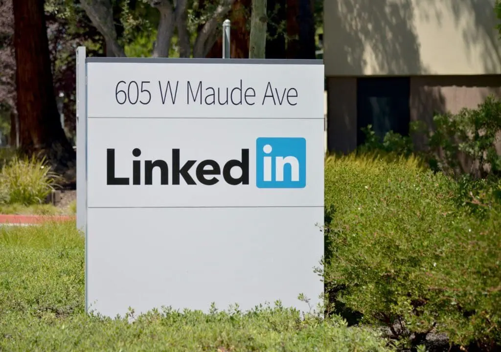 LinkedIn sign on grass