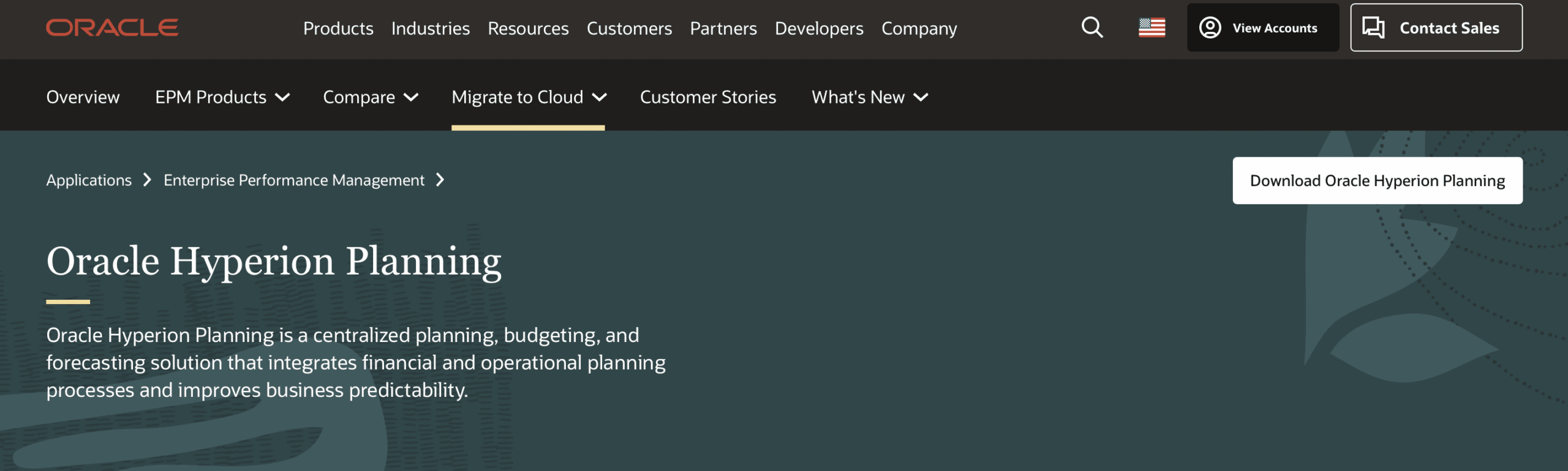Oracle Homepage Screenshot
