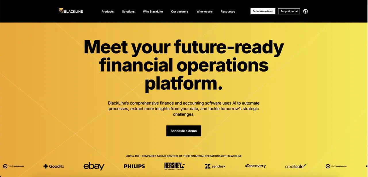 Screenshot of blackline homepage