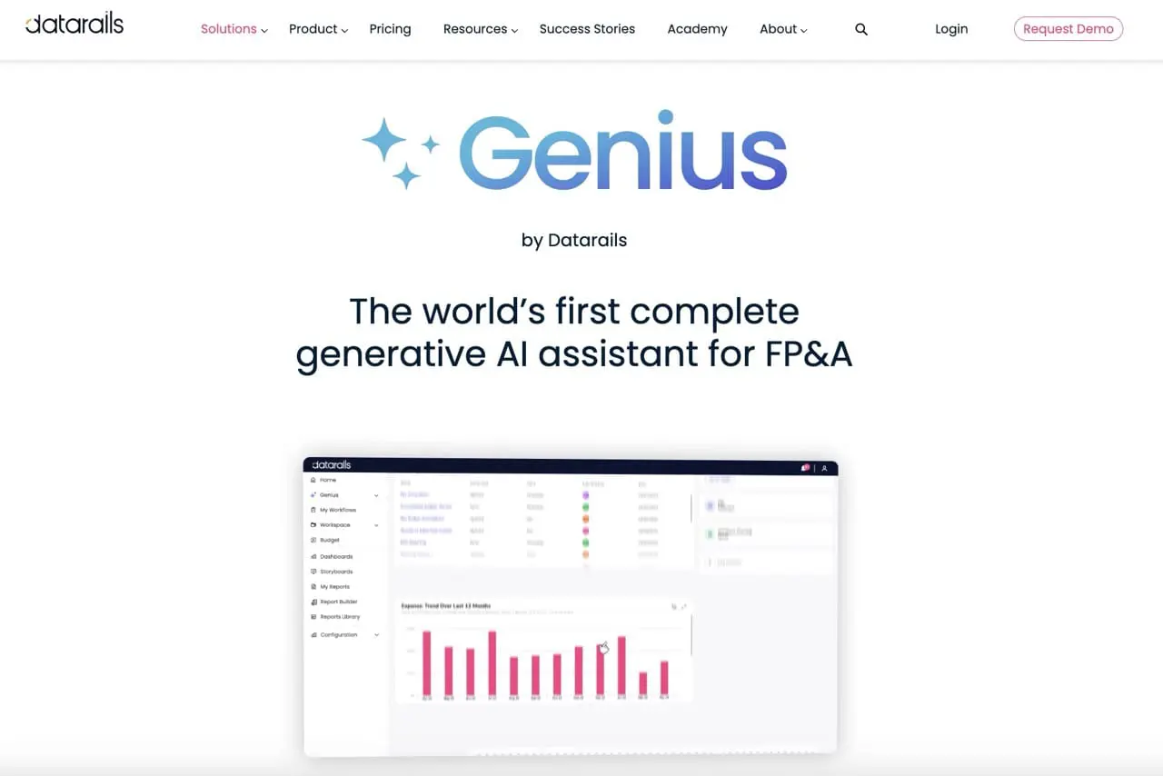 picture showing datarails Finance-native AI assistant built into FP&A software

