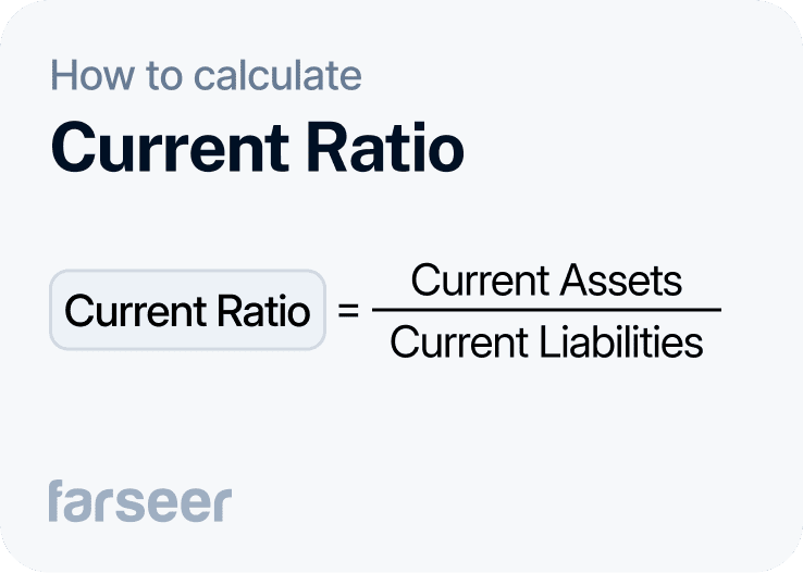 Current Ratio formula, a balance sheet ratio that assesses liquidity