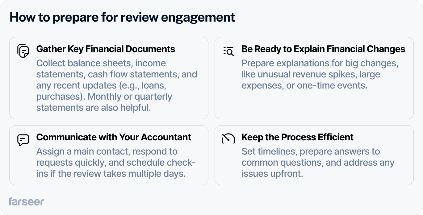 how to prepare for review engagement