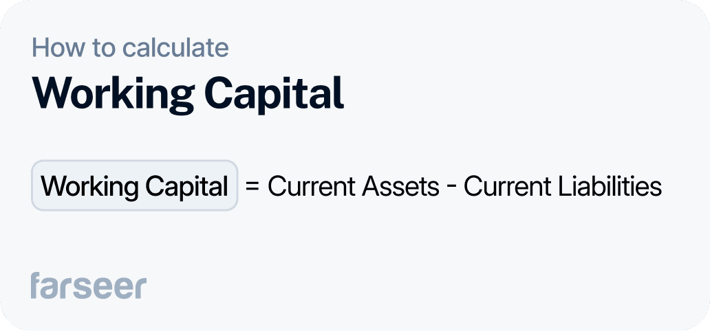 Working Capital formula, a key balance sheet ratio for assessing liquidity