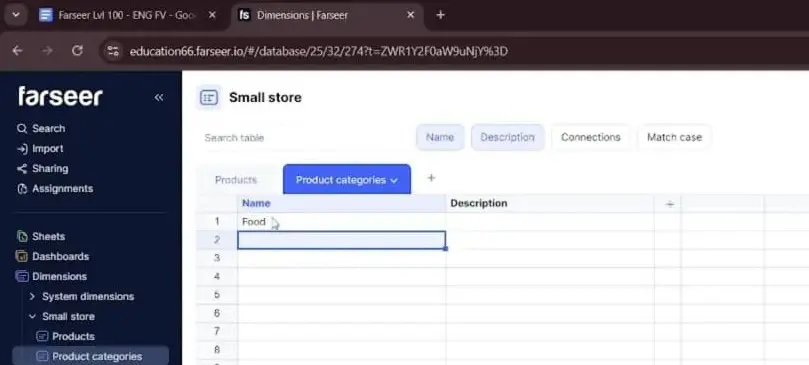 A second dimension for Product Categories. Two simple lists, but together they form the skeleton of the model.