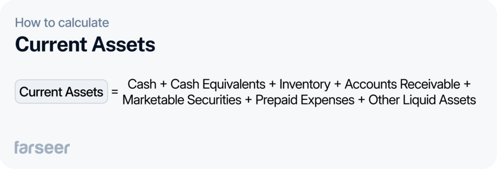 current assets formula