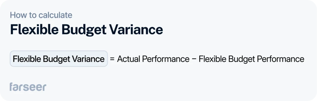 flexible budget variance = actual performance - flexible budget performance