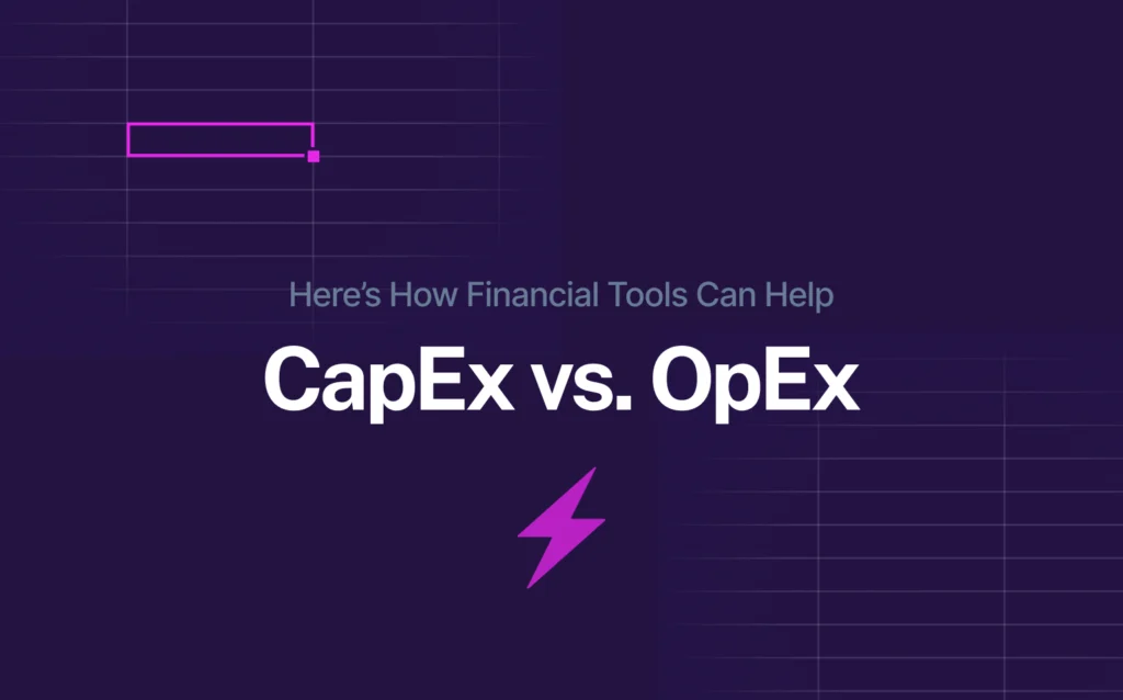 Cover image with the title ‘CapEx vs. OpEx’ and subtitle ‘Here’s How Financial Tools Can Help’ on a dark background with red grid elements.