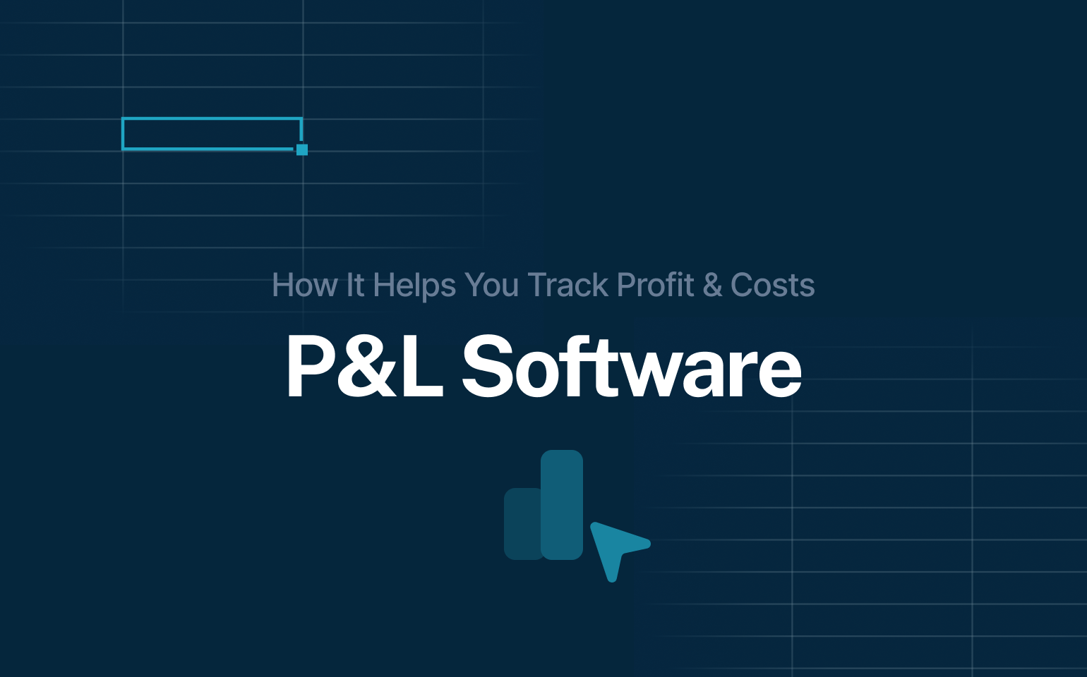 The picture shows the title "P&L Software" with a subtitle "How It Helps You Track Profit & Costs" and a simple chart icon.