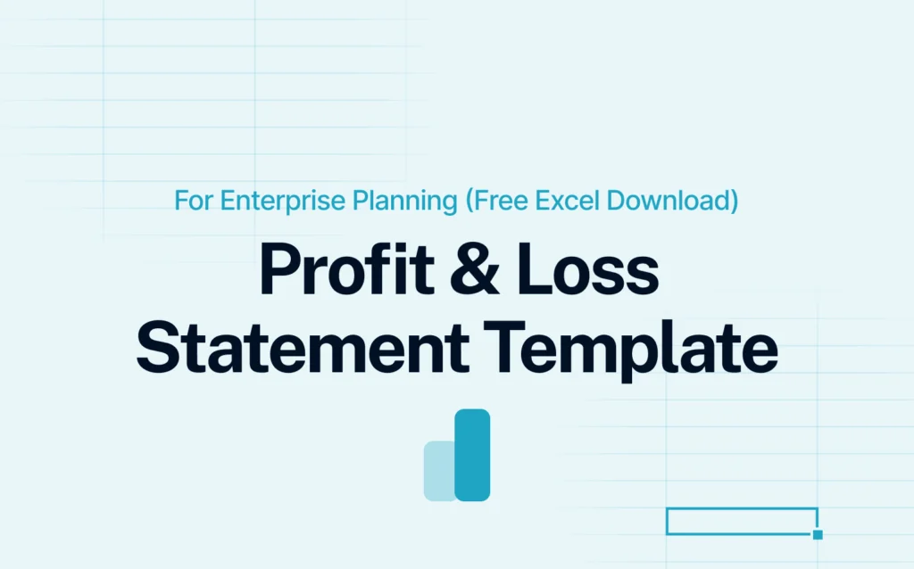 Cover image showing "Profit & Loss Statement Template" with a subtitle "For Enterprise Planning (Free Excel Download)" on a light blue background.
