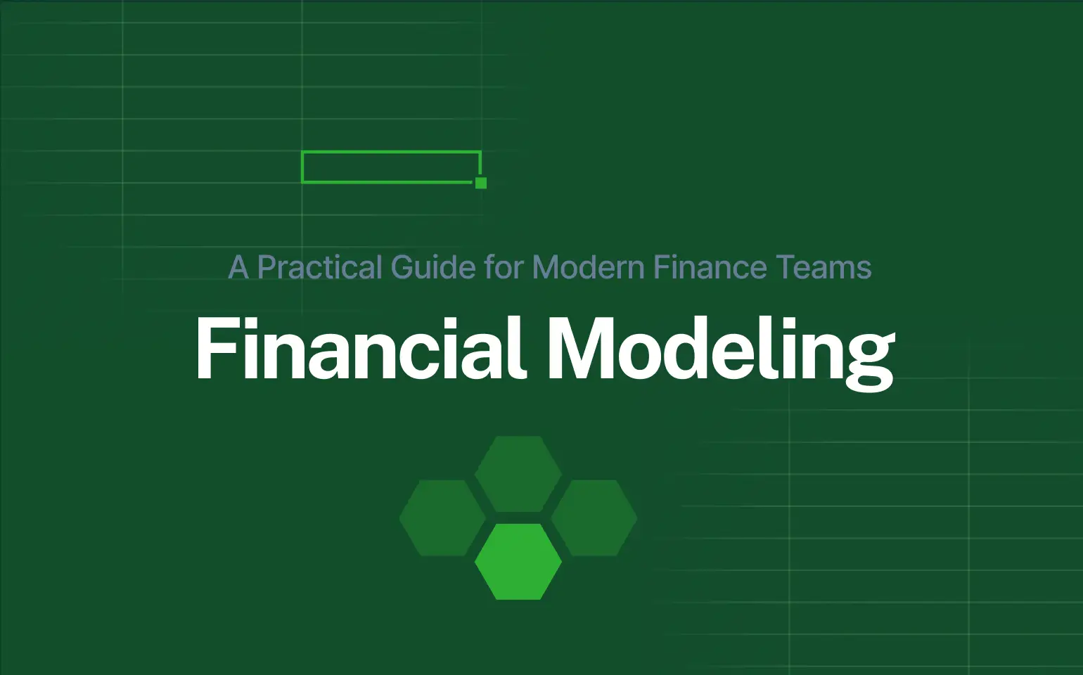 Cover image in dark green with title financial modeling