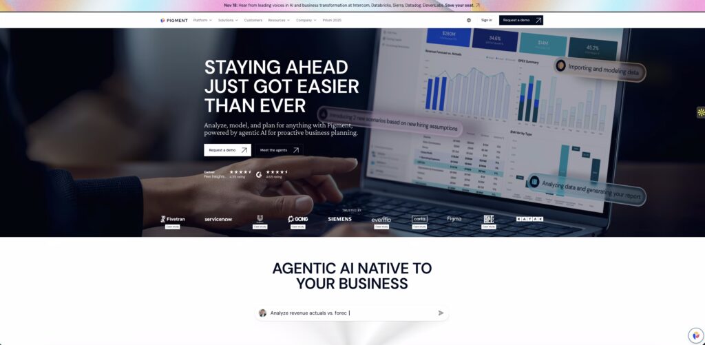 Pigment, one of budget management software for business