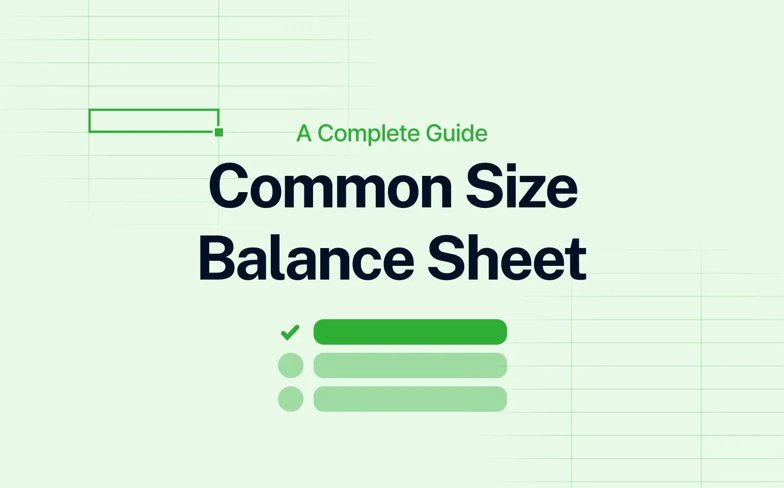A Common Size Balance Sheet cover image in green