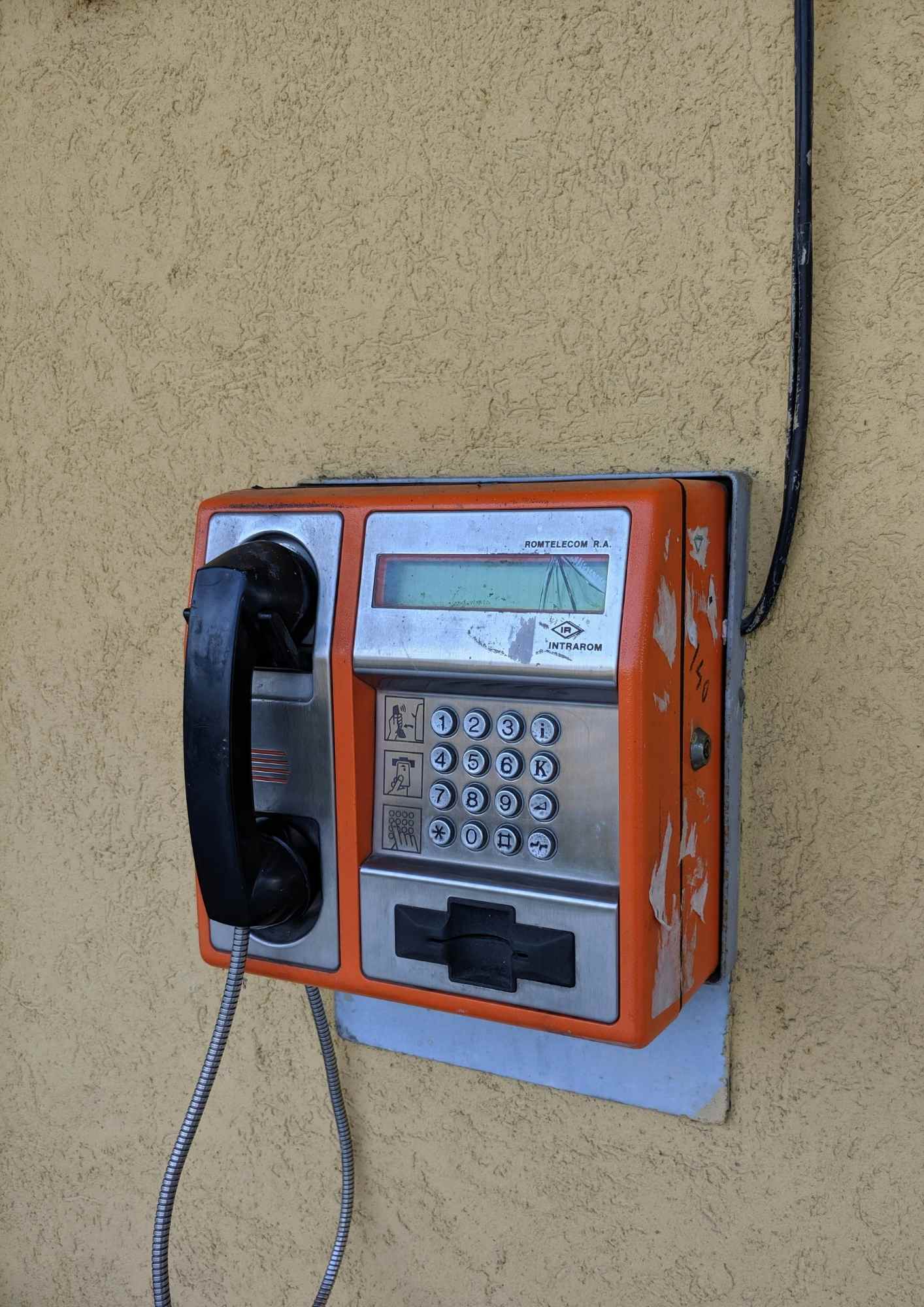 old telephone on the wall