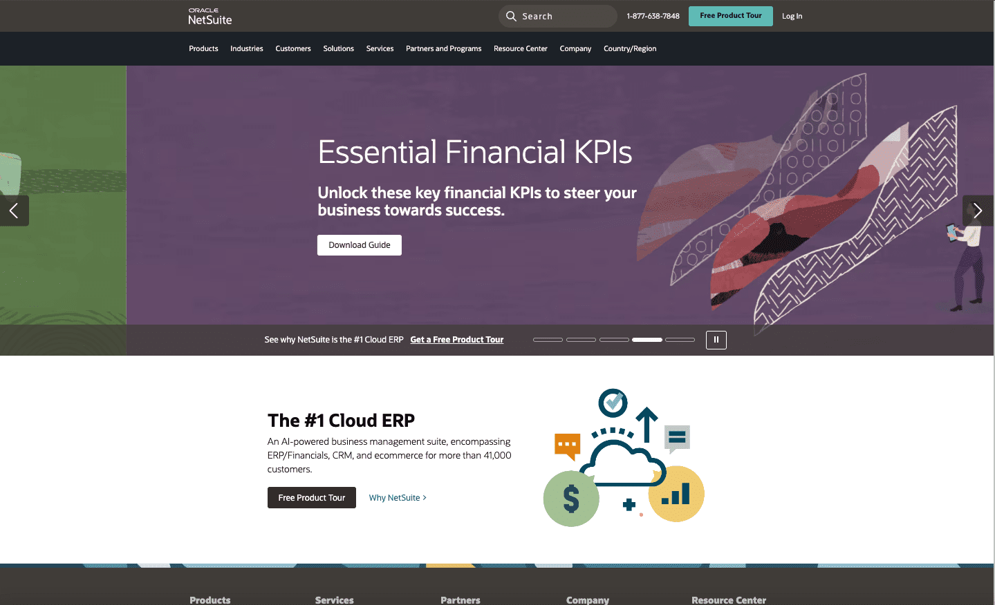 Picture showing NetSuite homepage
