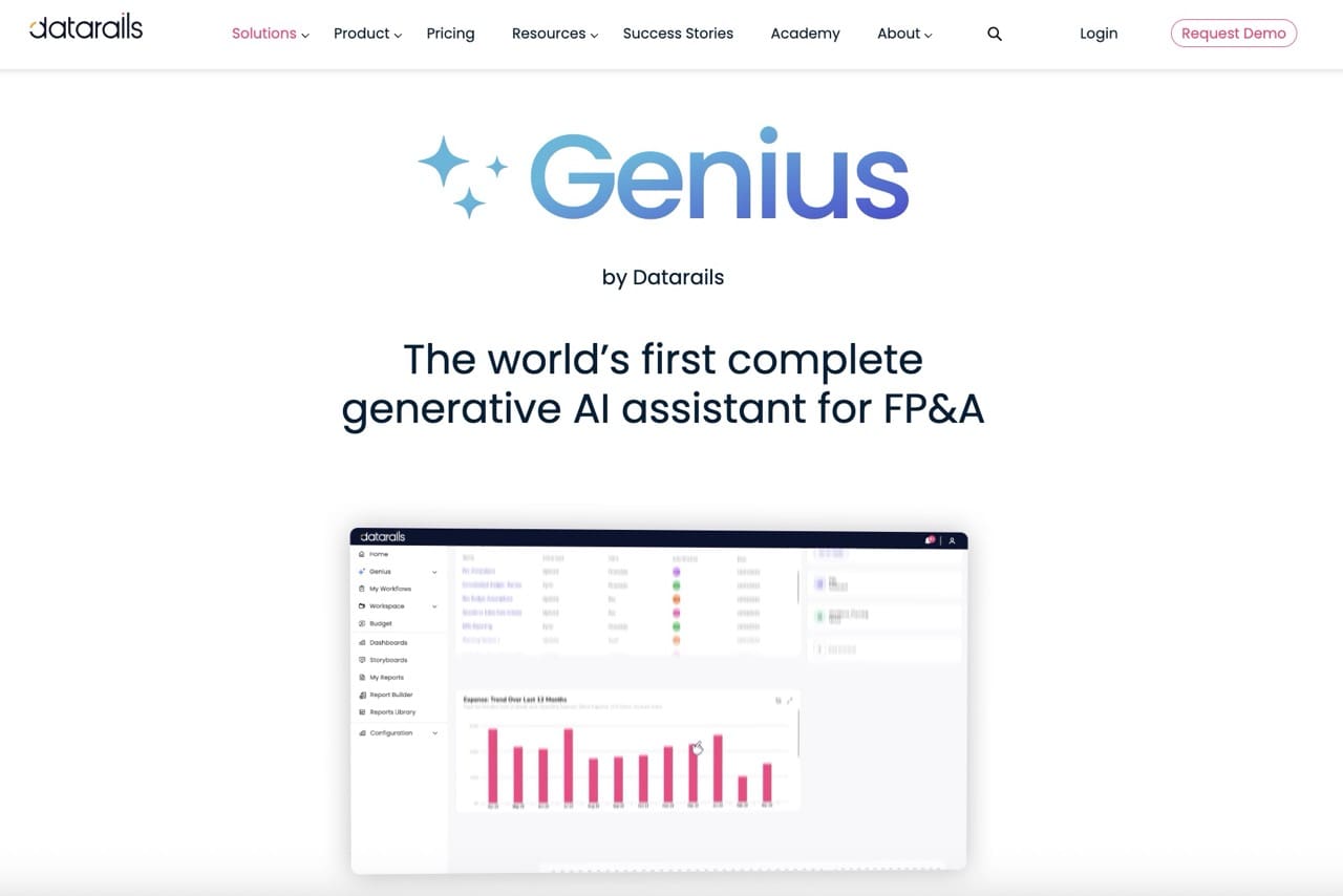 picture showing datarails Finance-native AI assistant built into FP&A software
