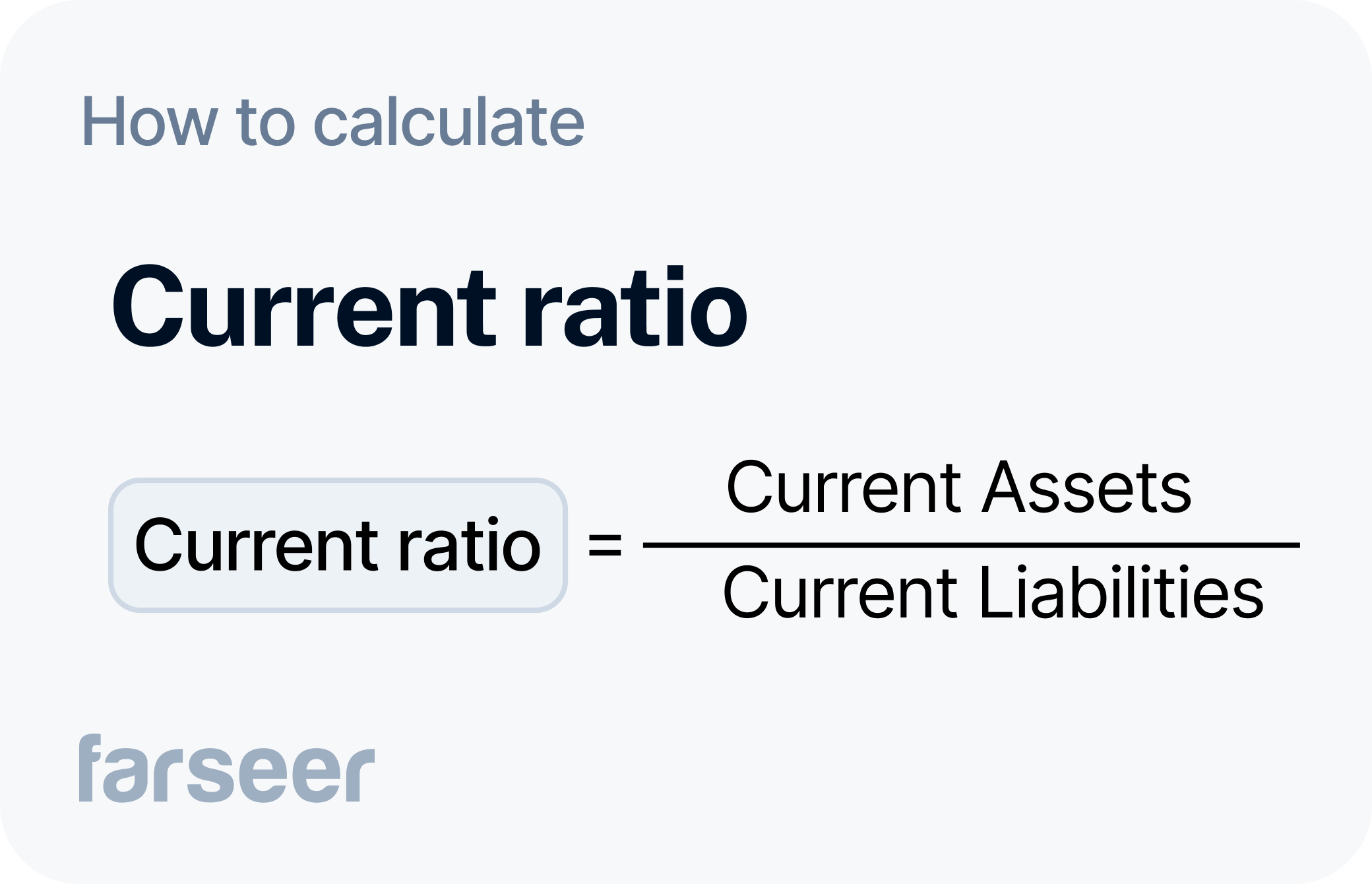 curent ratio formula