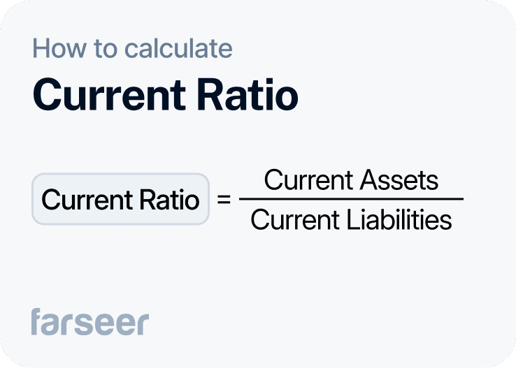 Current Ratio formula, a balance sheet ratio that assesses liquidity