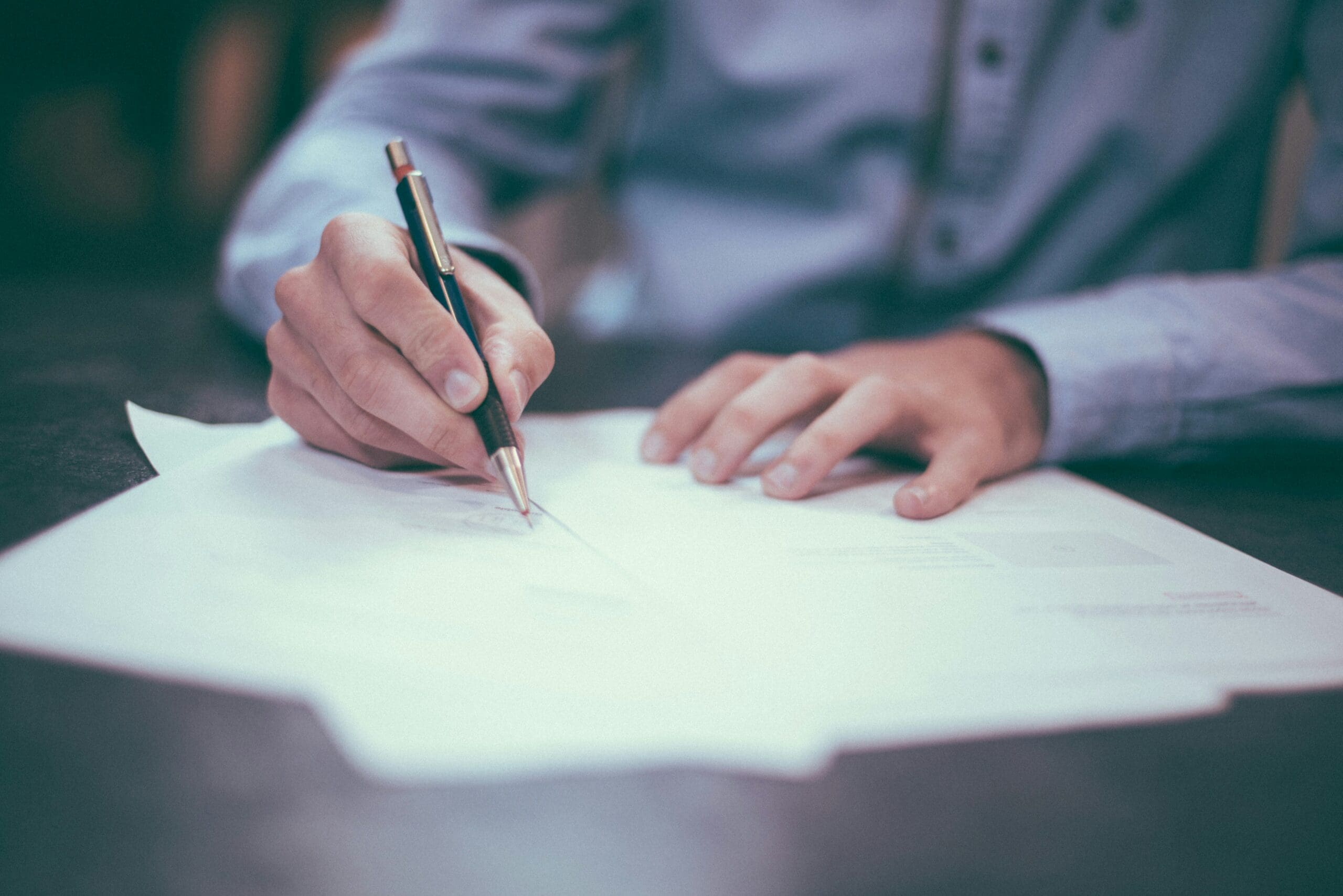 a man doing paperwork