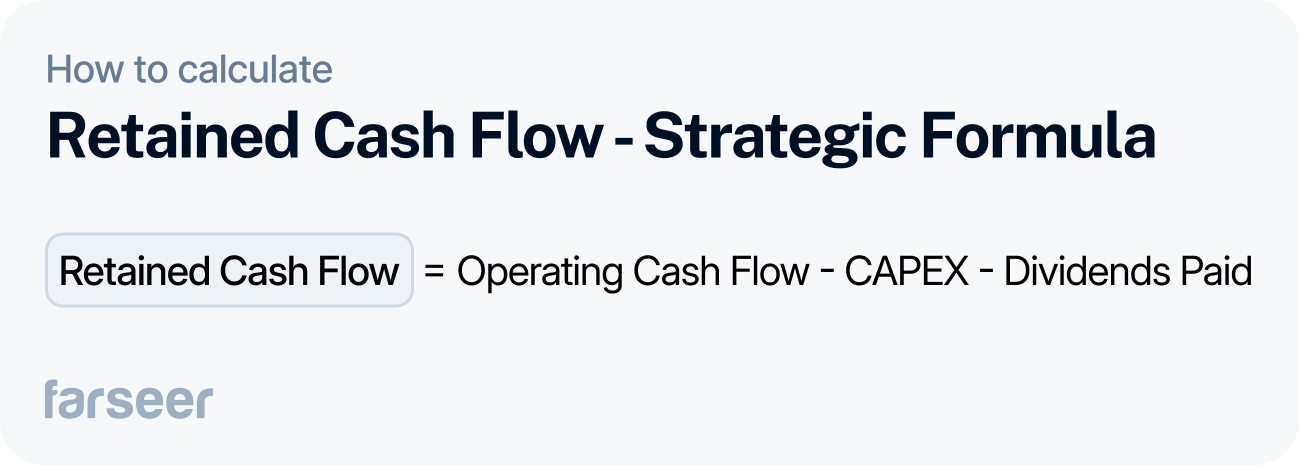 retained cash flow - strategic formula = operating cash flow - CAPEX - Dividends paid